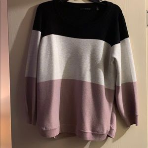 Multi colored sweater with a relaxed feel